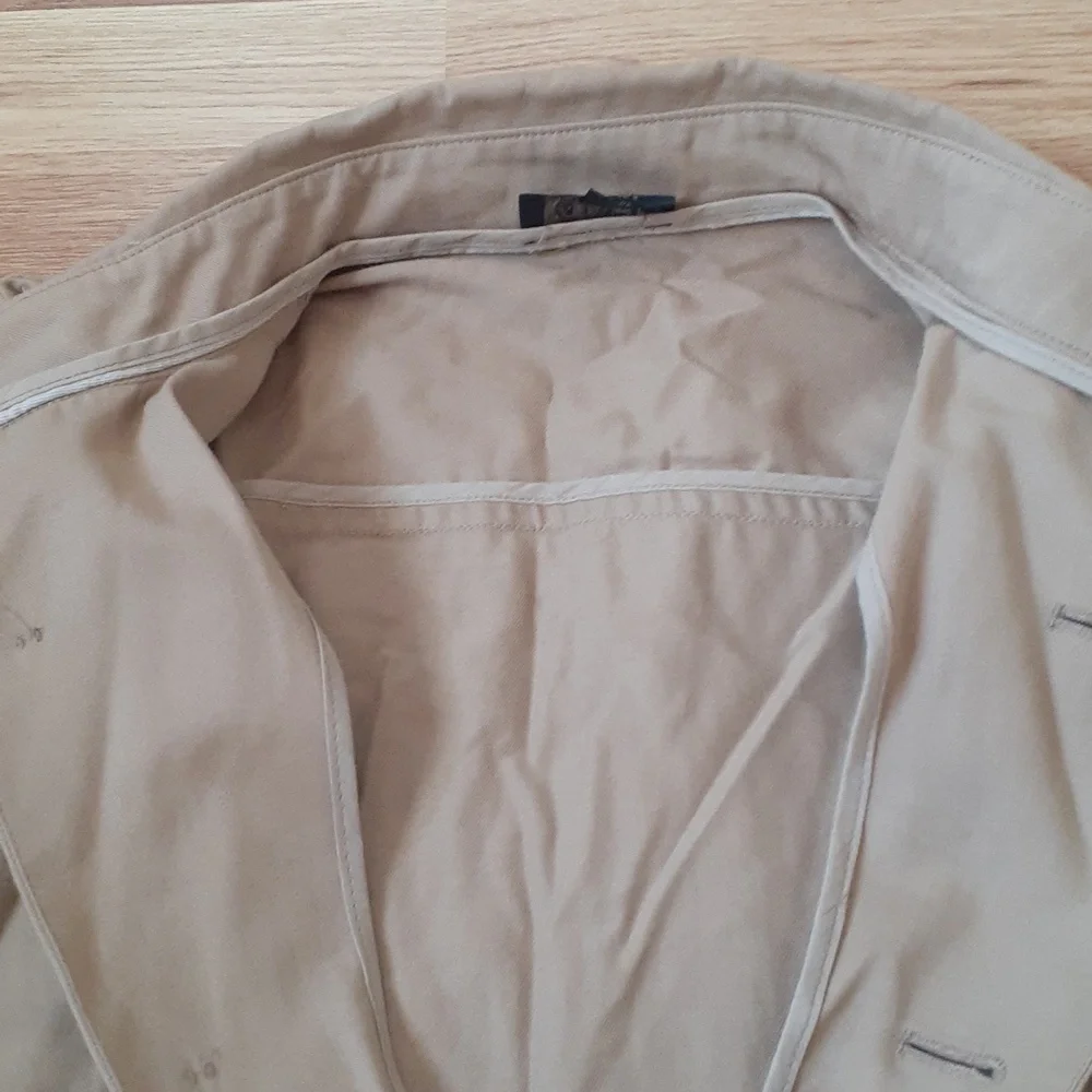 A.P.C. Single Breasted Short Classic Beige Tan Camel Cotton Trenchcoat Size 34 - Picture 6 of 10